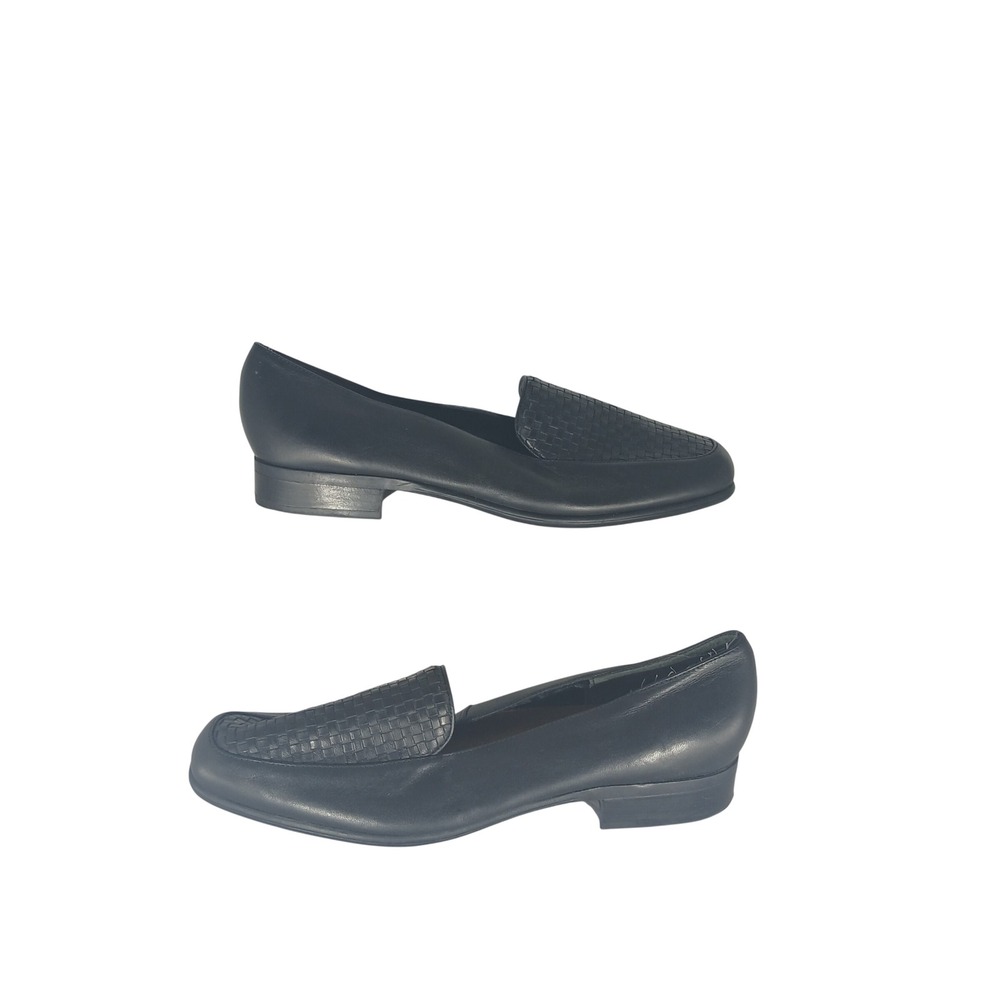 Naturalizer Leather Woven Loafers 11M Black Professional Workwear 87QNM02